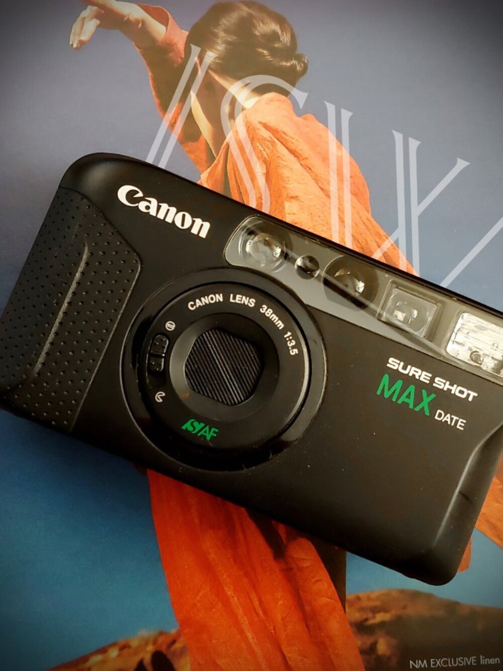 Canon Sure Shot Max Date 35mm Film Point & Shoot Camera with Case